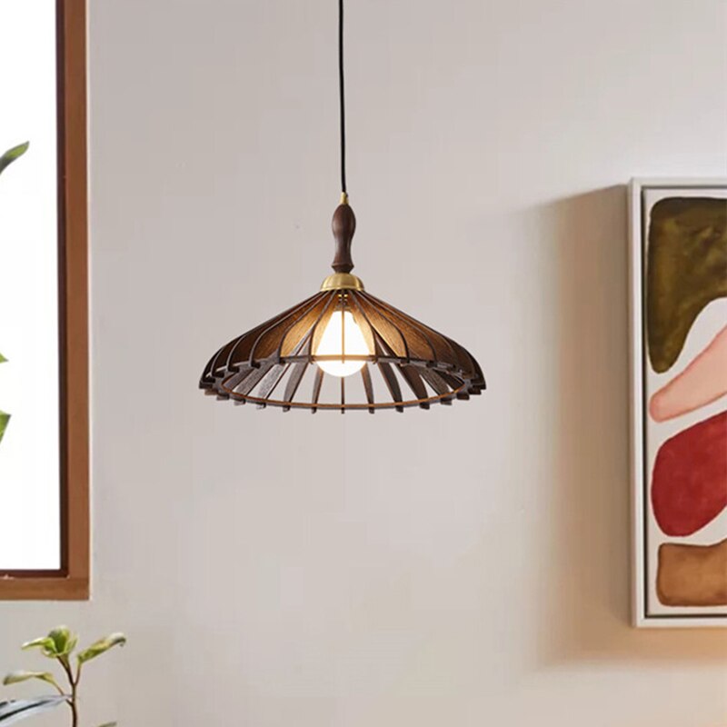 Modern Style Wooden Led Hanging Light Fixtures Wood Kitchen Tea Room Restaurant Pendant Lamp E27