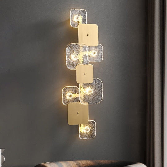 Art Design Brass Wall Lights Clear Glass Parlor Hotel Room Restaurant Sofa Background Sconce Home