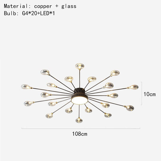 Modern Gray Glass G4 Wall Lamp Gold Black Copper Bedroom Living Room Aisle Dining Minimalist