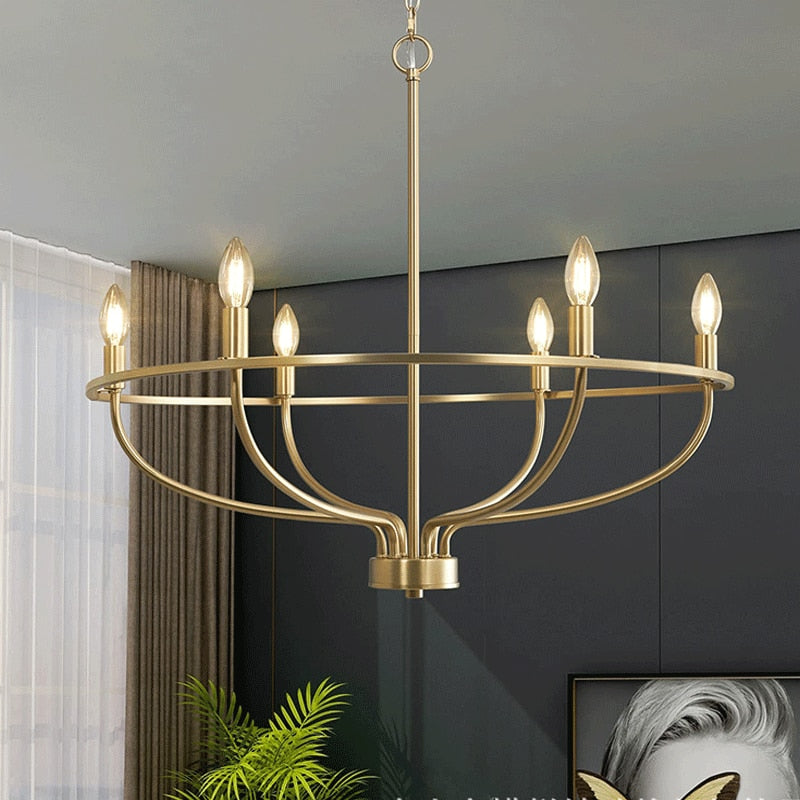 Modern Iron Ring Light Pendant Chandelier - Decorative Ceiling For Living Room And Dining