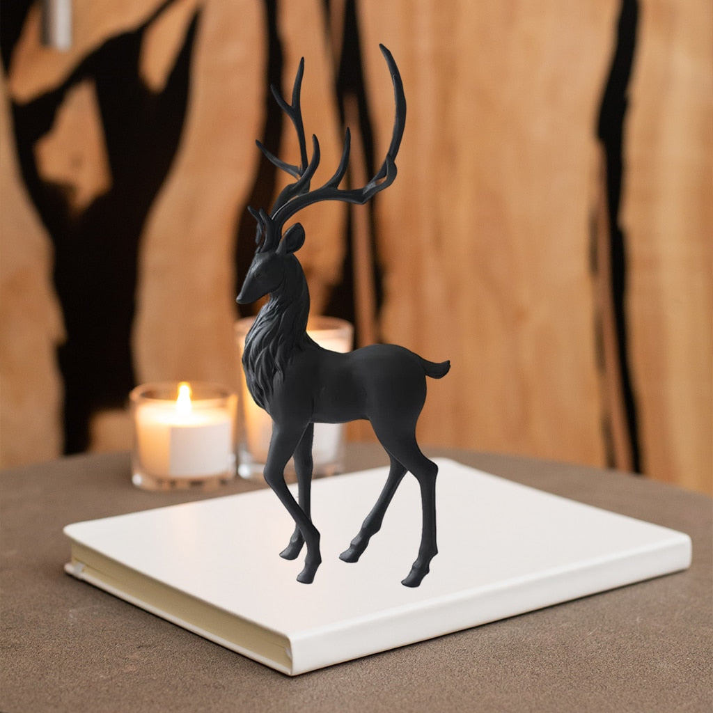 Elegant Black Deer Decoration: Reindeer Ornaments For Shelf And Living Room Craft Furnishings Elk