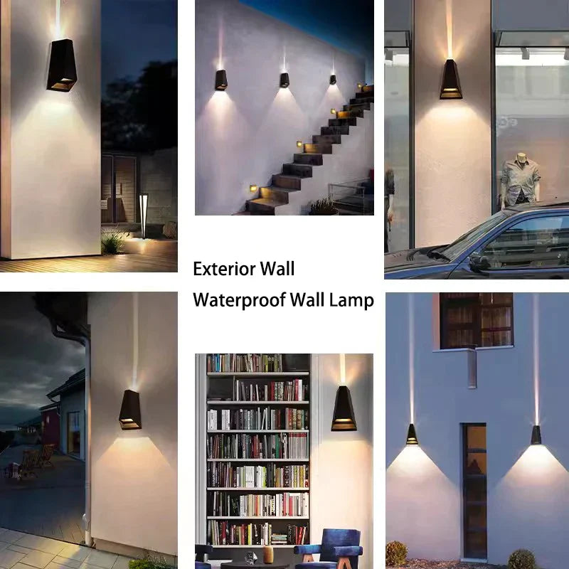 Waterproof Outdoor Wall Lamps Modern Porch Courtyard Light External Lamp Aluminum Up And Down