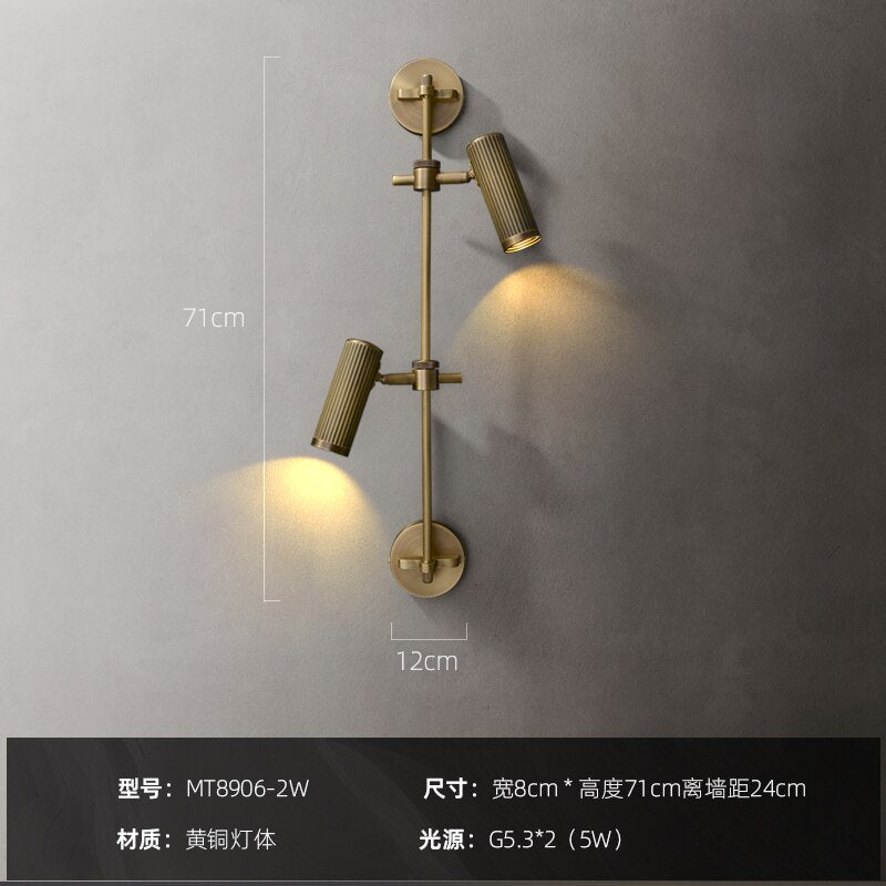 Designer Retro Vintage Copper Wall Lamp Industrial Adjustable Sconces Iron Art Decor Living Room