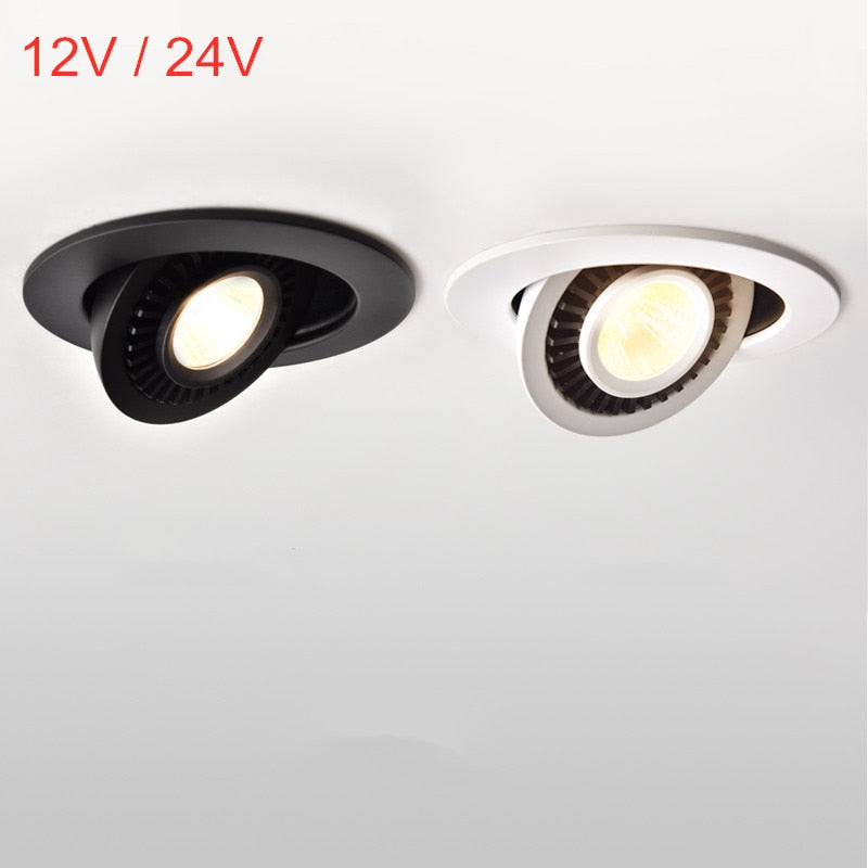 Ac/Dc 12V 24V 360° Rotatable Angle Led Recessed Downlight 5W 7W 10W 15W 18W Ceiling Spot Light