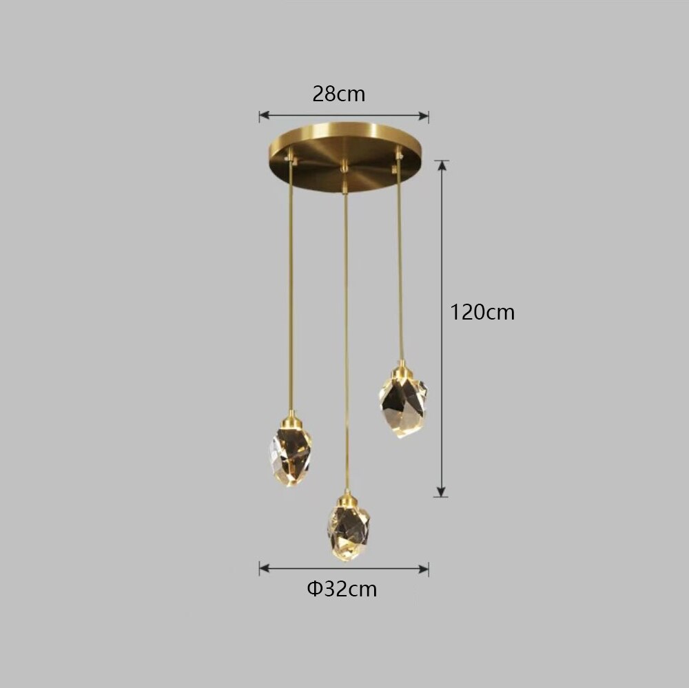 Chandelier Lighting Modern Luxury Led Crystal Fixtures Round Glass Ball Ceiling Light Long