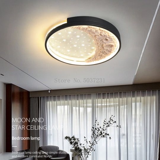 Modern Moon Ceiling Light Luxury Simple Bedroom Chandelier Creative Home Warm Sky Star Dining Room