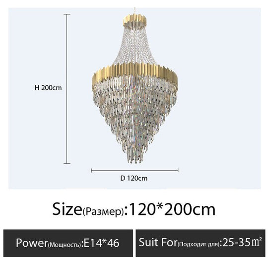 Luxury Long Large Stair K9 Crystal Chandelier Lustres De Cristal Led Pendant Light Hotel Villa