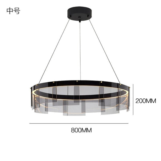 Led Chandelier Modern Glass Light Luxury Minimalist Design For Dining Room Hall Bedroom Rings