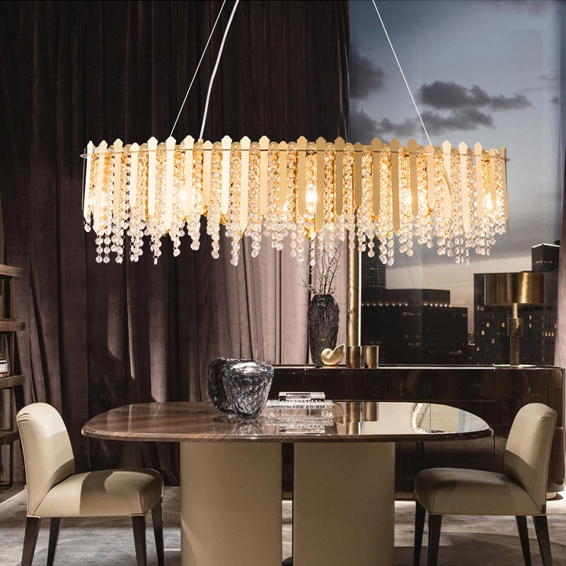 Luxury Dimmable Led Ceiling Chandeliers - Glass Gold Hanging Lamps With Remote Control For Home