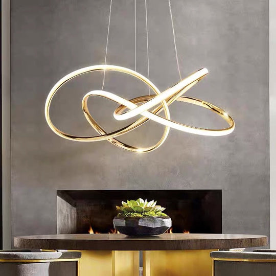 Modern Led Chandeliers Innovative Design Home Deco Living Room Geometric Line Lamp Dining Pendant