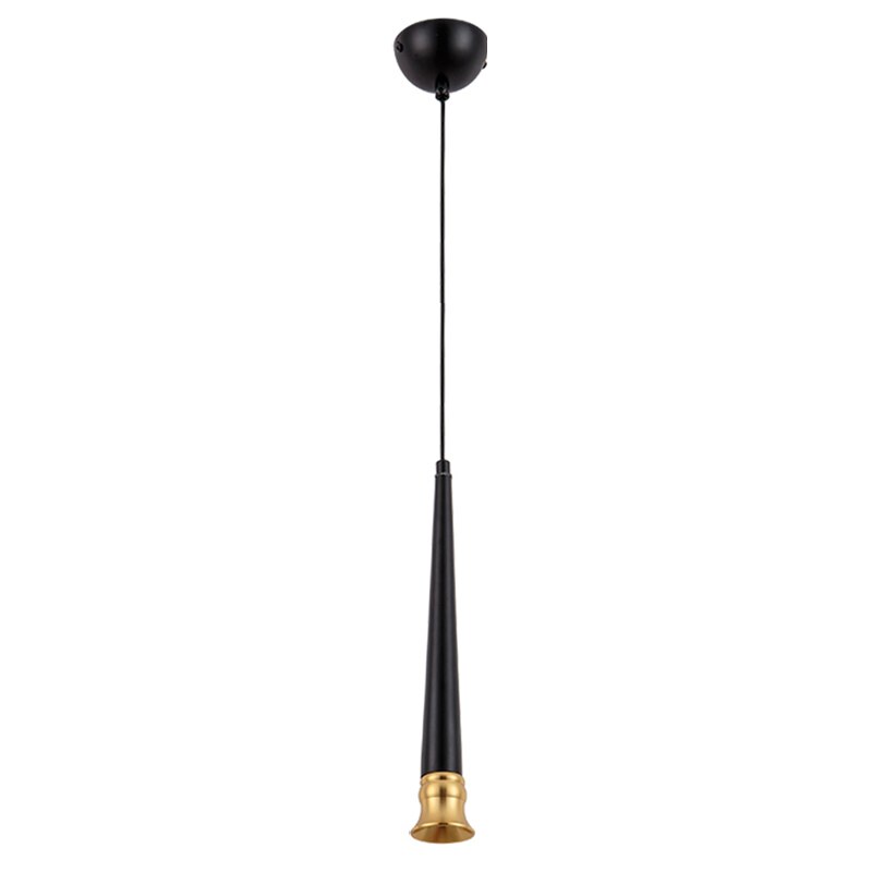 New Creative Horn Pendant Light Hotel Office Front Desk Led Lamp Modern Black + Gold Small