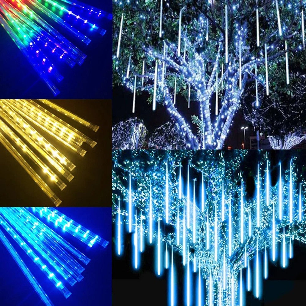 30/50Cm 8 Tubes Meteor Shower Rain Led Fairy String Lights Solar Waterproof Lamp Garden Decor