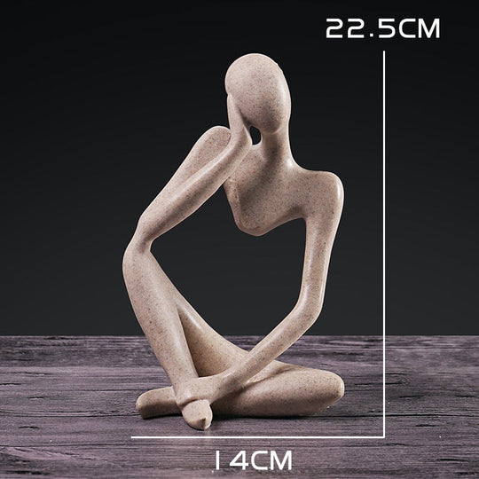 Nordic Abstract Thinker Statue: Modern Handcrafted Resin Art For Home And Office L - A - 01 Decor