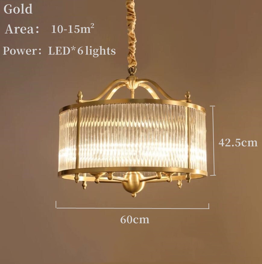 American Modern Style Bronze Glass Hanging Lamp Black Gold Chandelier For Bedroom Dining Glod D60 /