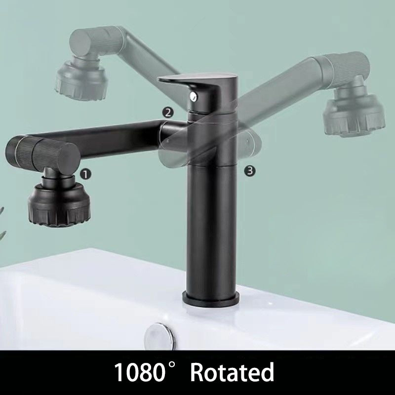 Faucet Bathroom Basin Tap Sink Mixer Black Golden Single Handle Washbasin Rotary Water Saving Hot