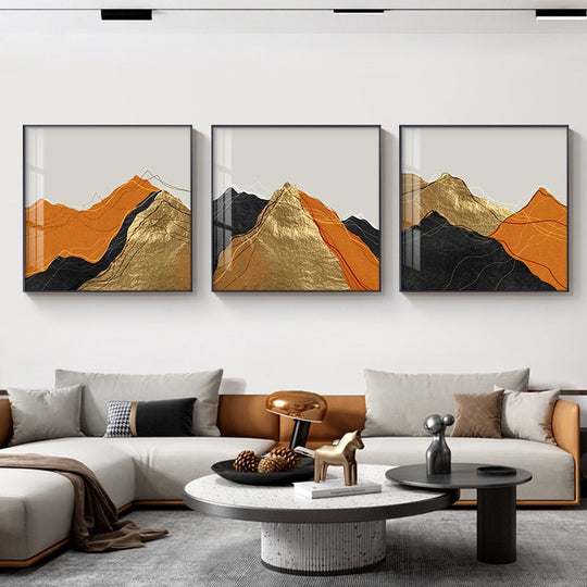 Modern Minimalist Mountain Landscape Canvas Wall Poster Painting