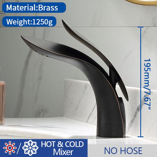 Basin Faucet Modern Bathroom Mixer Tap Black/Chrome Wash Single Handle Hot And Cold Waterfall Mp27