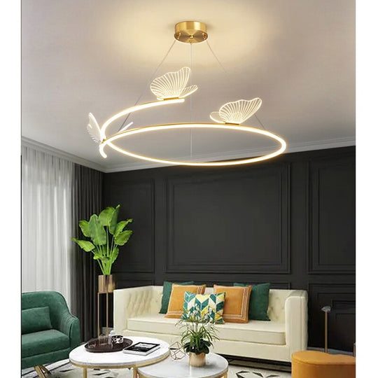 Simple Modern Fashion Lliving Room Dining Chandelier Butterfly Creative Decoration Bedroom Led Line