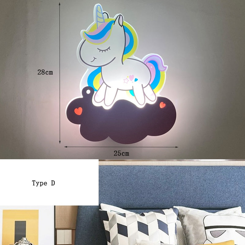 Hot Air Balloon Cloud Wall Light Creative Children Lamp For Bedroom Bedside Lighting Led Indoor