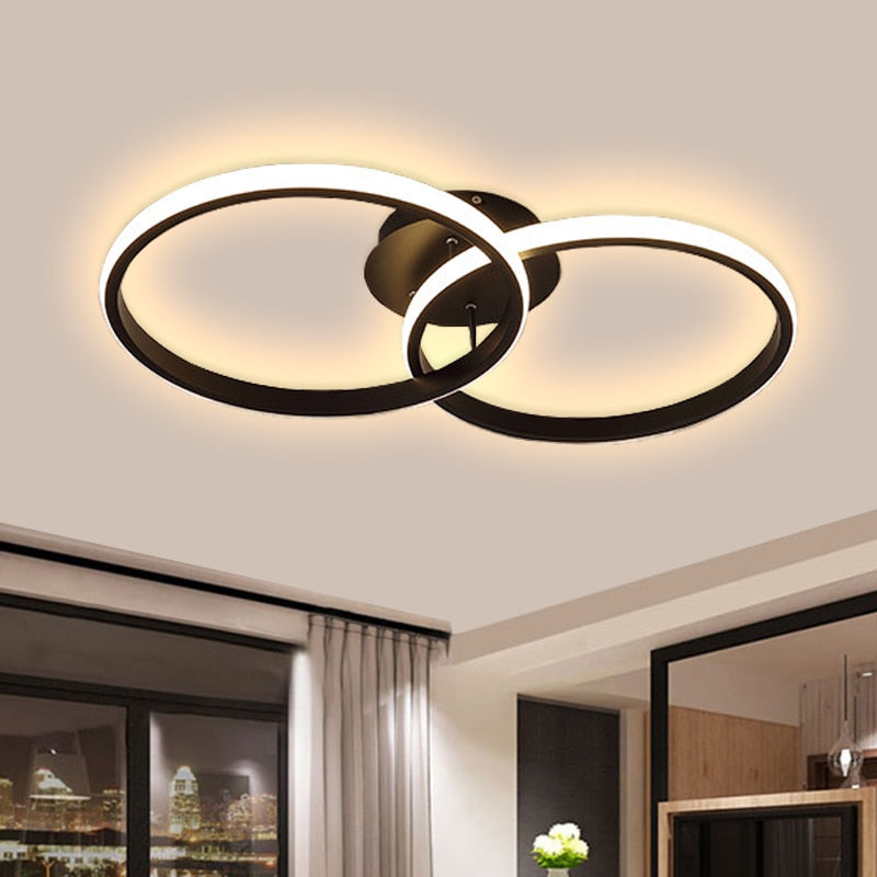 Nordic White Led Ceiling Lights For Living Room Dining Rings Lamps Kitchen Bedroom Indoor Fixture