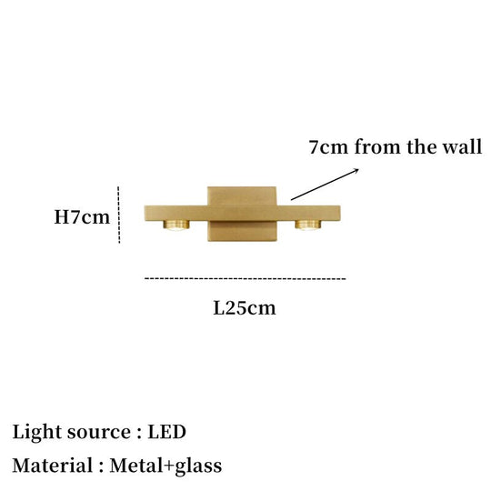 Modern Nordic Copper Washstand Wall Lamp Living Room Bedroom Background Lights Minimalist Bathroom