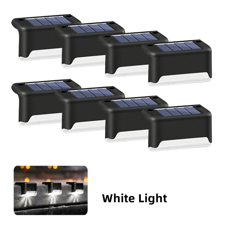 Stair Led Solar Lamp Ip65 Waterproof Outdoor Garden Light Pathway Yard Patio Steps Fence Lamps