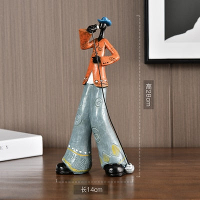 Rock Band Art Statue: Resin Character Model For Creative Home Decor And Craft Supplies 1 Items