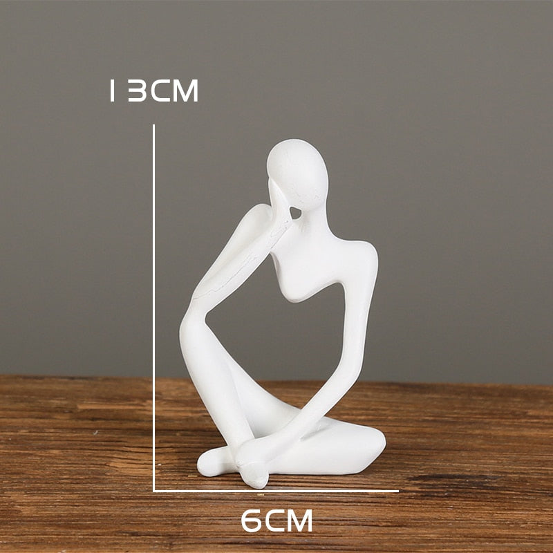 Nordic Abstract Thinker Statue: Modern Handcrafted Resin Art For Home And Office S - D - 01 Decor