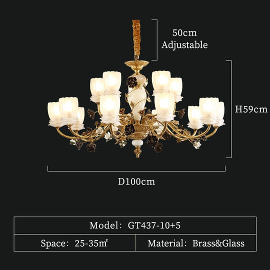 Mirage - European Luxury Brass E14 Pendant Lamp Glass Light Lighting For Living And Dining Room