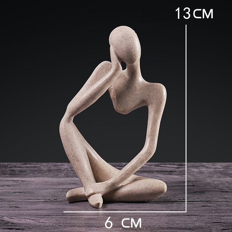 Nordic Abstract Thinker Statue: Modern Handcrafted Resin Art For Home And Office S - A - 01 Decor