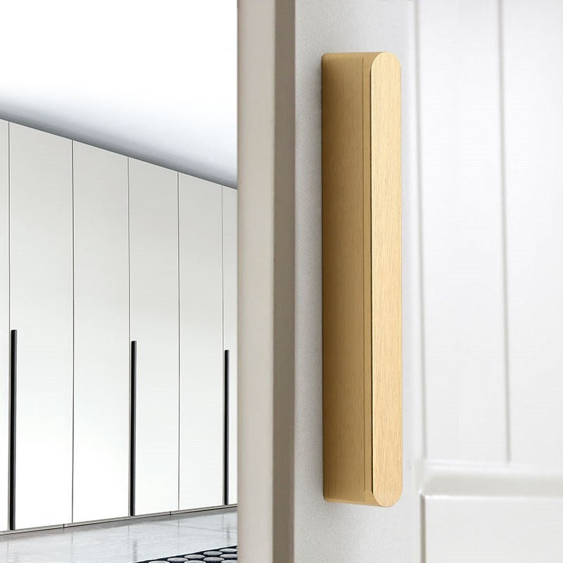 1Pc Simple Gold Brushed Kitchen Cabinet Long Door Handles Aluminum Alloy Wardrobe Cupboard Pulls