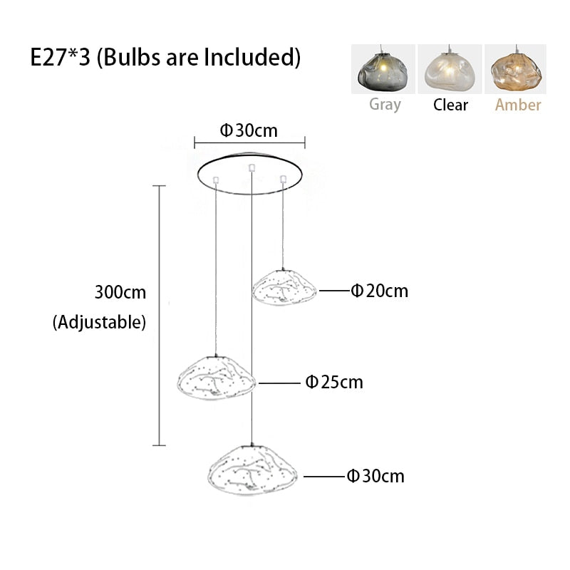 Cloud Glass Dimmable Led Lights Modern Ceiling Chandeliers New Lustres Stair Pendant Lamps Home