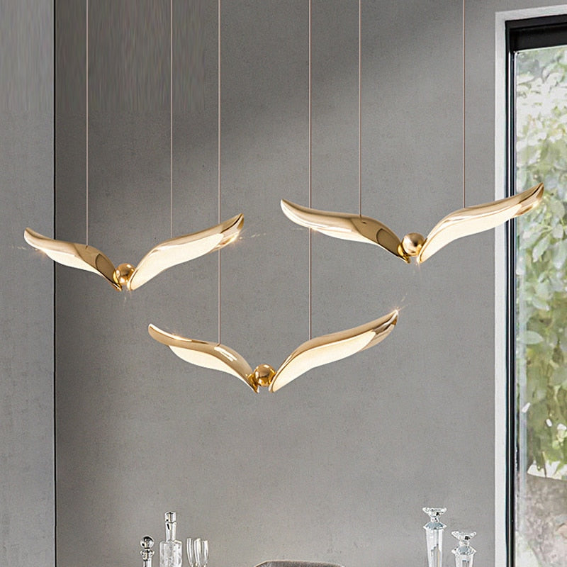 Seagull Led Chandelier Designer Creative Bar Simple Modern Personality Art Dining Table Lamp