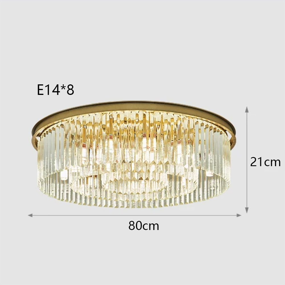 Remote - Controlled Led Crystal Ceiling Chandelier - Modern Home Decor Lighting For Living Room &