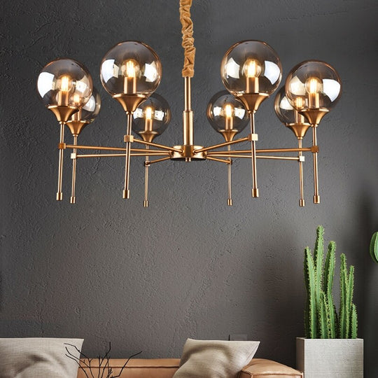 Led Chandeliers Bronze Nordic Magic Bean Glass Ball E27 Hanging Pendant Lights For Living Room