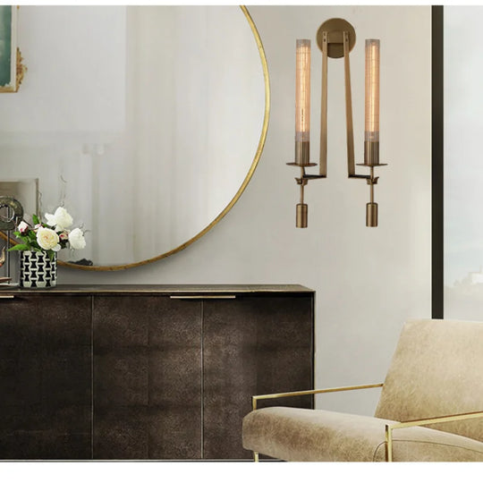 Elegant Copper Wall Sconce Lamp - Versatile Lighting For Living Room Bedroom And More