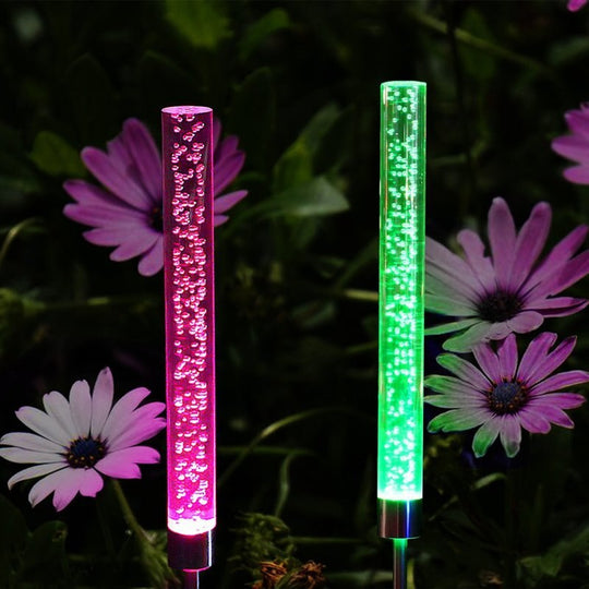 Solar Tube Lights Garden Decoration Outdoor Acrylic Bubble Light Waterproof Rgb Color Changing Led