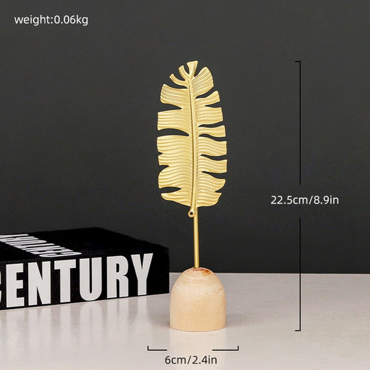 Modern Feather Wooden Decorations: Simple Miniature Figurines For Home And Office Decor Items