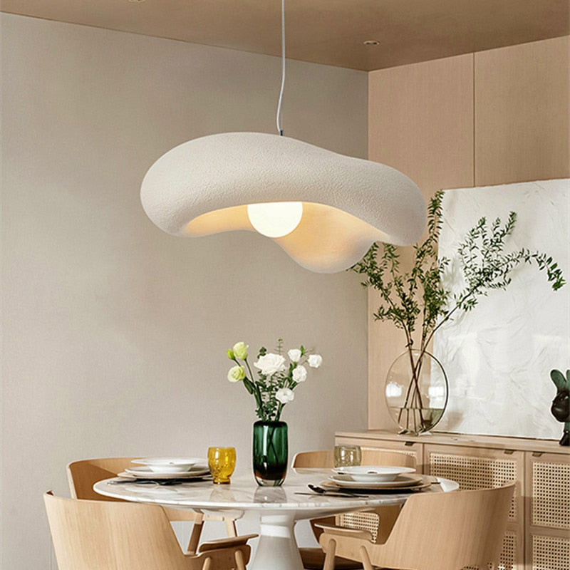 Nordic New Wabi - Sabi Cream Restaurant Led Chandelier Minimalist Bedroom Bar Table Suspend Lamp