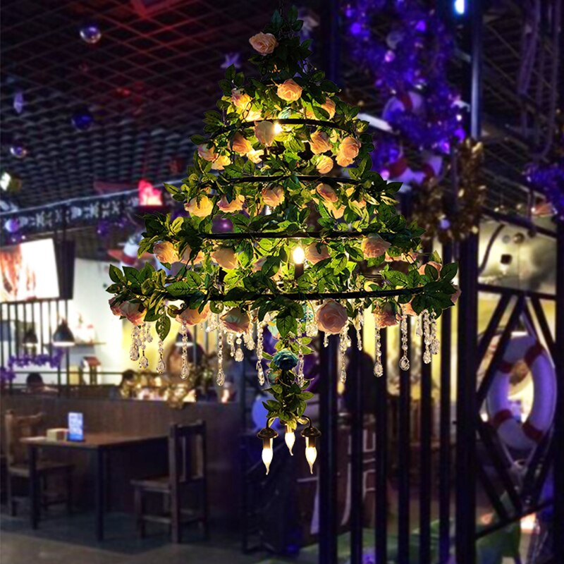 Simulation Christmas Tree Green Plant Pendant Light Theme Restaurant Party Banquet Hall Decoration