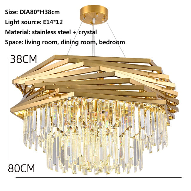 Modern Crystal Chandeliers / Gold Luxury Ceiling Chandelier Fixture For Living Room Hotel Hall