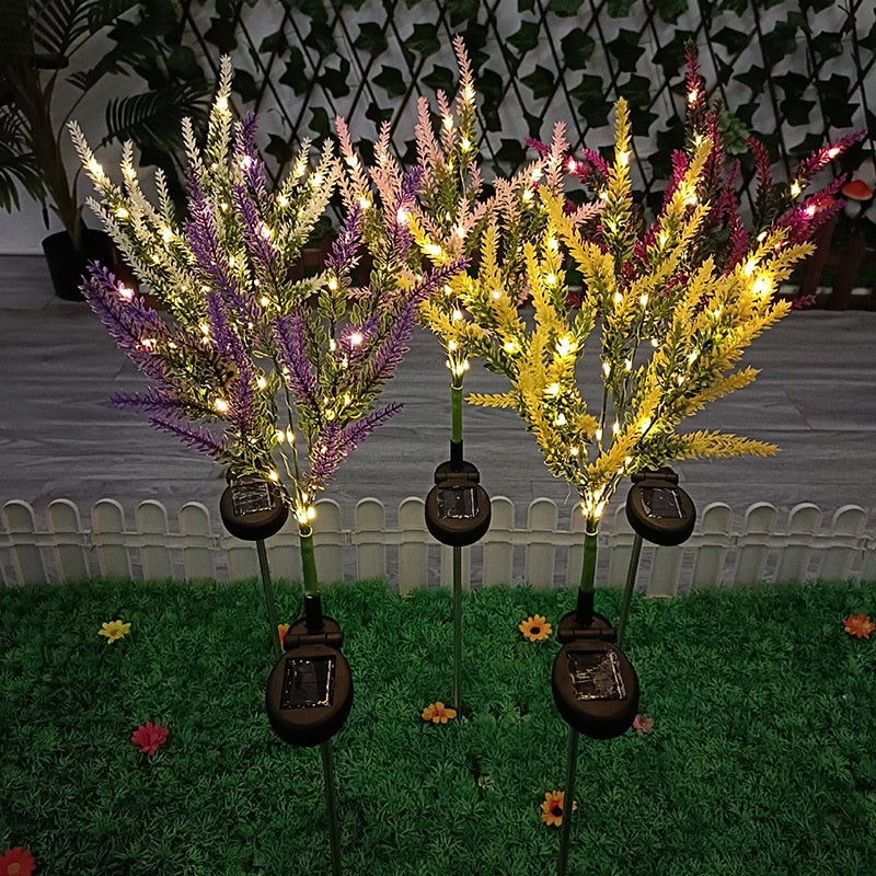 Led Solar Lavender Rose Flower Light Garden Lights Decoration Lawn Lamp Waterproof Landscape Home