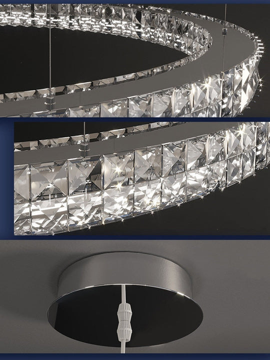 Modern Luxury 3 - Sides Design Crystal Led Chandelier Lighting Living Dining Room Lustre Chrome