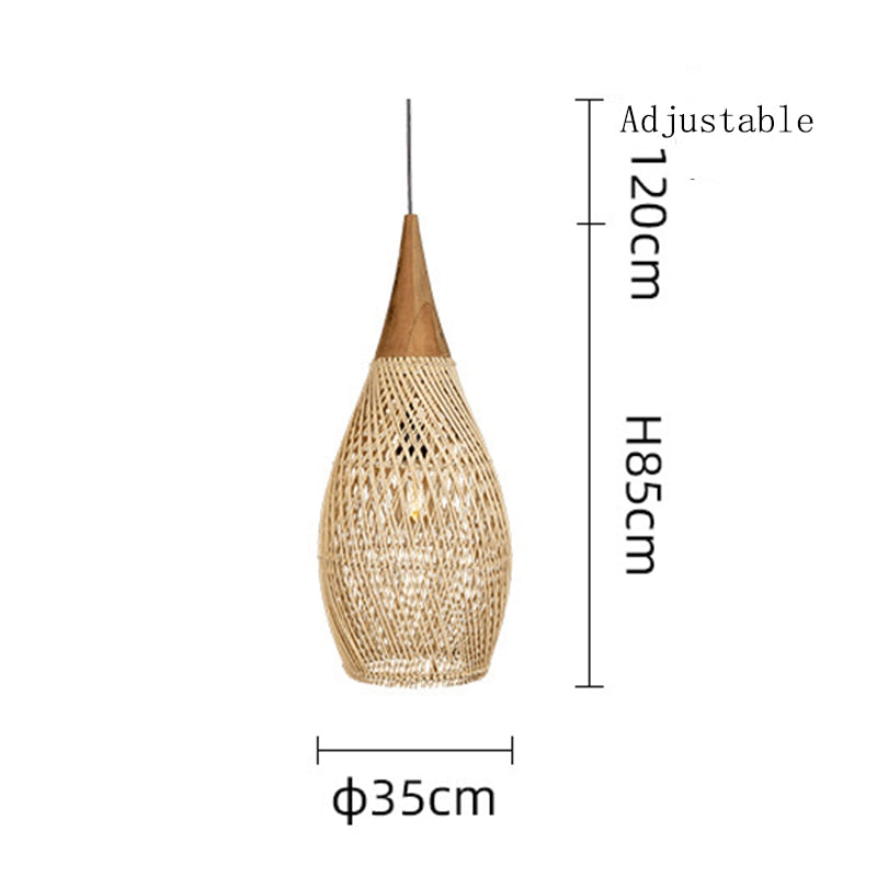 Hand - Woven Rattan Lamps For Dining Room Restaurant Kitchen Lighting Fixtures Loft Luminaries