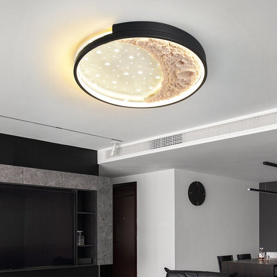 Modern Moon Ceiling Light Luxury Simple Bedroom Chandelier Creative Home Warm Sky Star Dining Room