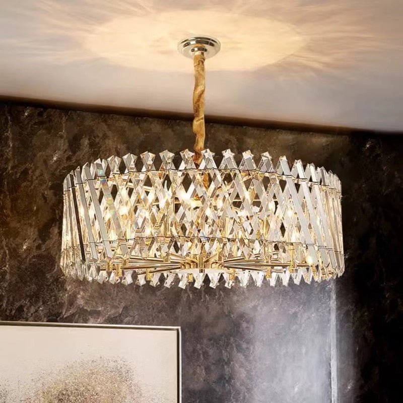 Nordic Luxury Gold Crystal Led Ceiling Lamp - Dimmable Chandelier For Home Decor & Dining Room