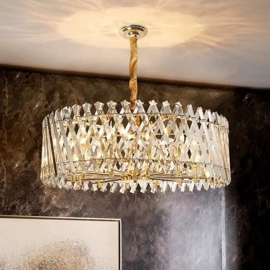 Nordic Luxury Gold Crystal Led Ceiling Lamp - Dimmable Chandelier For Home Decor & Dining Room