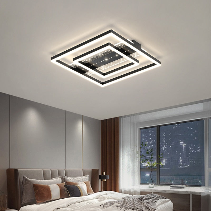 Master Bedroom Chandelier Gold/Black Creative Personality Romantic Led Ceiling Lights Round Simple