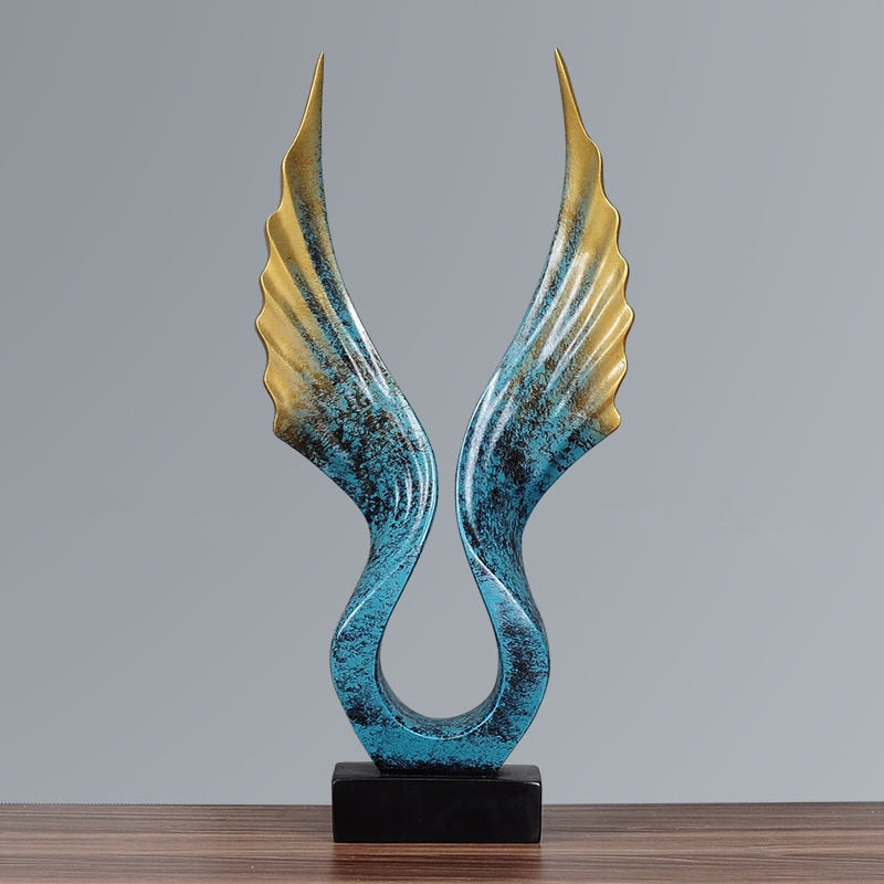 Nordic Modern Resin Eagle Sculpture: Elegant Family Ornament For Home And Office Blue B Decor Items