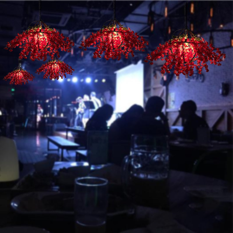 Music Dining Bar Simulation Flower Pendant Light Restaurant Hot Pot Barbecue Decoration Chandelier